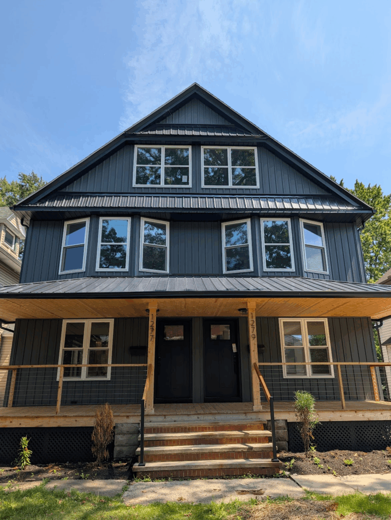 Exterior home remodel with modern farmhouse design by a remodeling company in Flower Mound